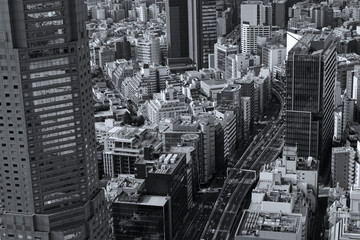 Aerial view of Tokyo cityscape