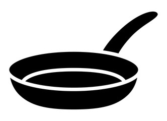 Frying pan skillet or frypan flat vector icon for cooking apps and websites - obrazy, fototapety, plakaty