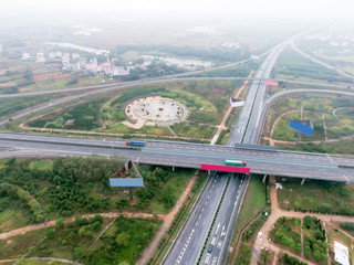 Aerial photography bird-eye view of City