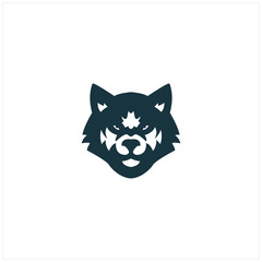 wolf dog head isolated mammal face wildlife hunter animal vector illustration