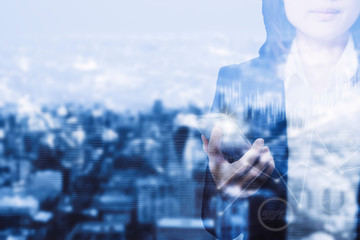 Digital marketing. Business using modern interface payments online shopping communication and icon customer network connection on virtual screen. Business innovation technology 5G concept.