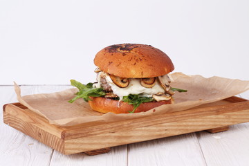 hamburger on white background