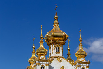 Fototapeta na wymiar Details of the church of Catherine palace in Pushkin (Tsarskoe Selo) town, Russia