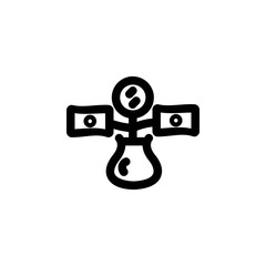 finance icon, profit icon design line style. Perfect for application, web, logo and presentation template