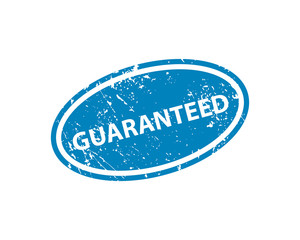 Guaranteed sign sticker. Stamp vector texture.