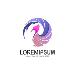 Phoenix logo with colorful design illustration, Eagle logo , flying bird icon