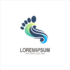 Footprints logo, Logo design abstract, the sole of the logo