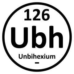 Periodic table element unbihexium icon.