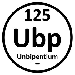 Periodic table element unbipentium icon.