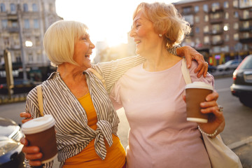 Two mates enjoying their evening walk together