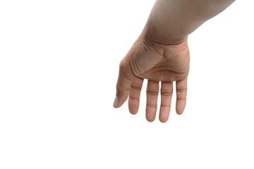 Symbol empty hand holding isolated on the white background, with clipping path.