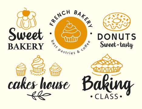 Bakery logotype set. Badge labels collection