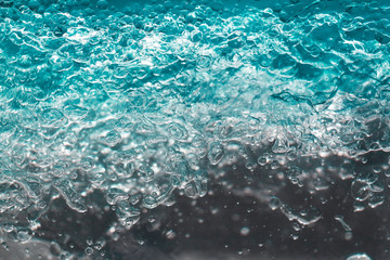 blue water with bubbles and blue drops background