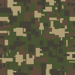 Digital camouflage pattern. Design element for poster, clothes decoration, card, banner. Vector illustration