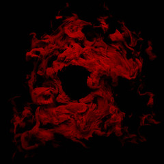 Red bloody smoke.