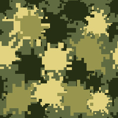 Digital camouflage pattern. Design element for poster, clothes decoration, card, banner. Vector illustration