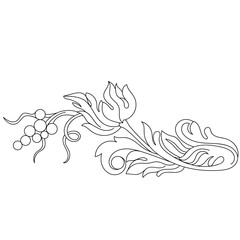 Fototapeta premium Vintage baroque ornament, corner. Retro pattern antique style acanthus. Decorative design element filigree calligraphy vector. - stock vector 