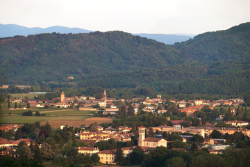 landscape from Rosazzo, Italy, a typical hillside village