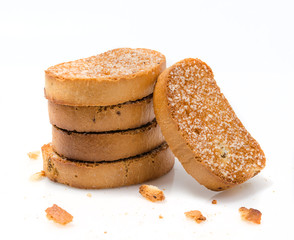 stack of zwieback sprinkled with sugar