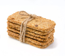 stack of crackers tied with twine