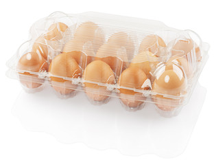 eggs in a plastic container