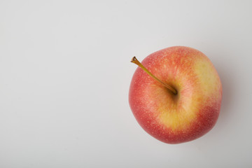 Ripe juicy red apples on white background