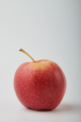 Ripe juicy red apples on white background