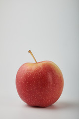 Ripe juicy red apples on white background