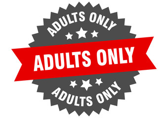 adults only sign. adults only circular band label. round adults only sticker