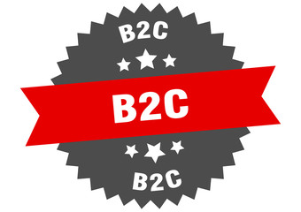 b2c sign. b2c circular band label. round b2c sticker