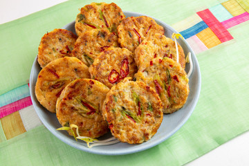 Mung-bean pancake which is called Bindaetteok