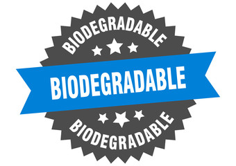 biodegradable sign. biodegradable circular band label. round biodegradable sticker