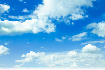 Blue sky background and white clouds in the air.