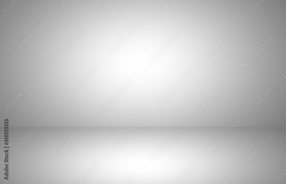 Aufkleber Abstract gray studio gradient wall and floor background in empty room with light