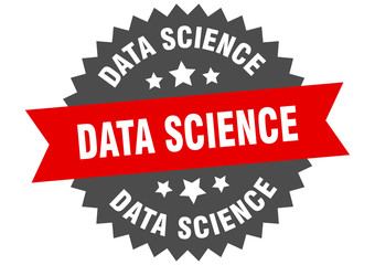data science sign. data science circular band label. round data science sticker
