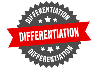 Obraz premium differentiation sign. differentiation circular band label. round differentiation sticker