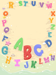 Alphabet Beach Sand Border Illustration