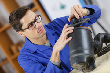 portrait of mechanic factory worker