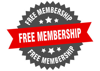 free membership sign. free membership circular band label. round free membership sticker