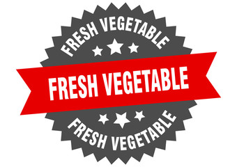 Obraz premium fresh vegetable sign. fresh vegetable circular band label. round fresh vegetable sticker