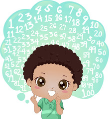 Kid Boy Black Count Illustration