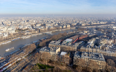 Panoramic view of Paris, France.