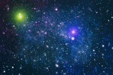 Deep space background with stardust and shining star. Milky way cosmic background.