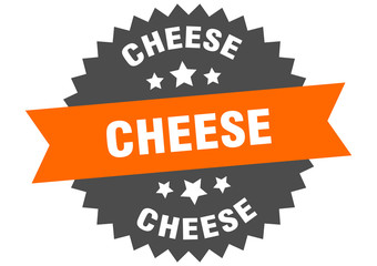 cheese sign. cheese circular band label. round cheese sticker