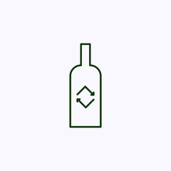 Bottle icon with a garbage recycling symbol