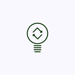 Lamp icon with a garbage recycling symbol