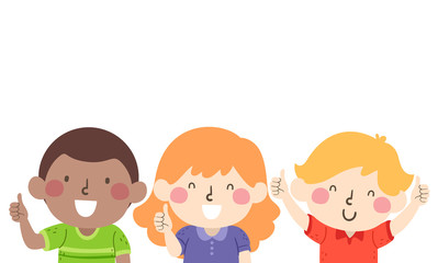 Kids Put Your Thumbs Up Illustration