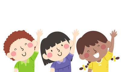 Kids Raise Your Left Hand Illustration