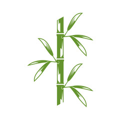 Fototapeta na wymiar Bamboo logo template. Green bamboo trees vector design. Bamboo stem logotype