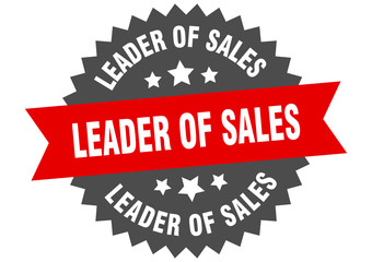 leader of sales sign. leader of sales circular band label. round leader of sales sticker